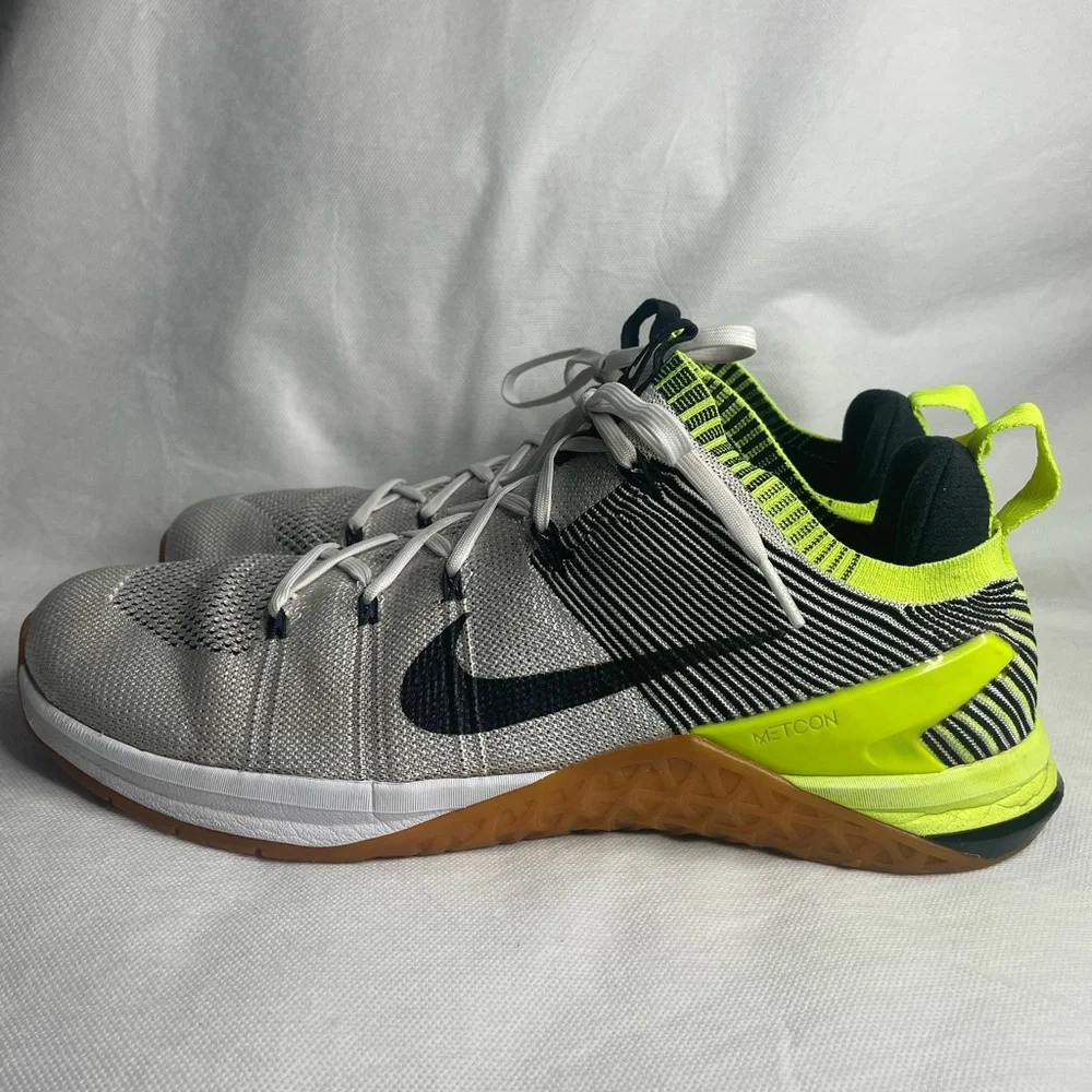 Nike Metcon Neon DSX Flyknit 2 CrossFit Mens 14 Gum Volt Black Yellow 924423-107 - Picture 6 of 15